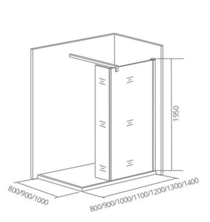 Душевой уголок GOOD DOOR WALK IN SP2-100-C-B 100x90 прозрачное