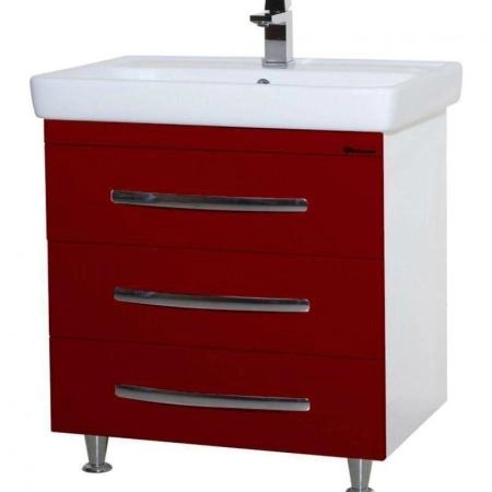 Тумба под раковину Bellezza Рокко 70 напольная с 3 ящ. (Тигода) красная