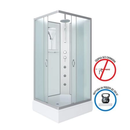 Душевая кабина Niagara NG-33084-14QBKTG 1000х800х2100-2400 средний поддон  26см стекло матовое