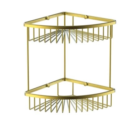 Полка для ванной 2-х ярусная WONZON & WOGHAND, Брашированное золото (WW-4128-BG)