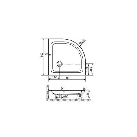 Поддон для душа RGW STYLE PL 16180488-11 80x80 см акрил