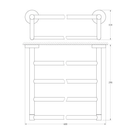 Полка для полотенец со штангой 60 cm  ARTWELLE Harmonie HAR 033 хром