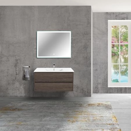 Тумба под раковину Vincea Gio 100 подвесная, 2 выкатных ящика soft-close, R.Oak