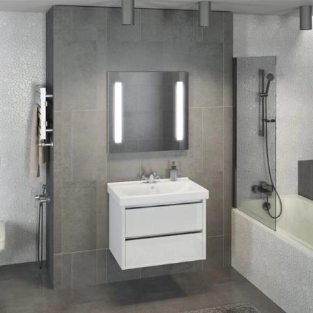 Тумба с раковиной Comforty Дублин-75 белый глянец