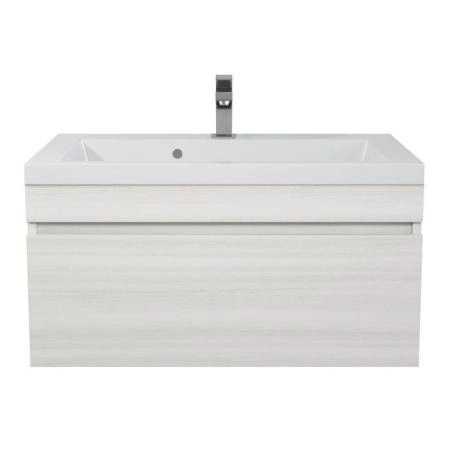 Тумба с раковиной для ванной Uperwood Eva, 75 см, подвесная, Дуб Харбор Белый, выдвижной ящик