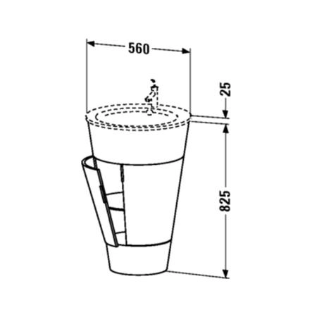 Duravit Starck 1 Тумба напольная 60x56xh82.5см, с раковиной, цвет: stone grey satin matt