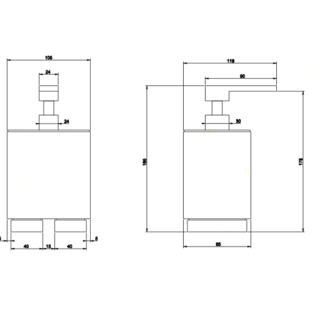 Gessi Rettangolo Дозатор для жидкого мыла настольный, цвет: хром/черный
