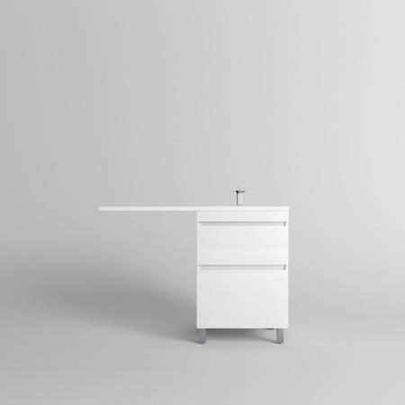 Тумба напольная Style Line Даллас ЛЕОН 120, Люкс белая, PLUS