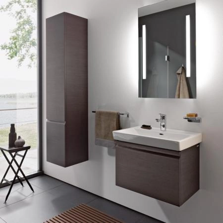 Laufen Pro S Высокий шкаф 350x335x1650 мм, 1 дверца, петли слева, 4 стеклянные полки, цвет: венге