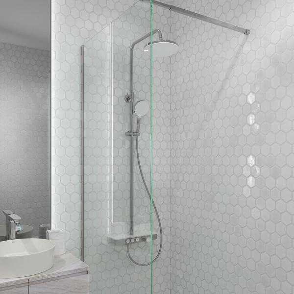 Душевая стойка BERGES MORANS 75001 с изливом и термостатом, хром