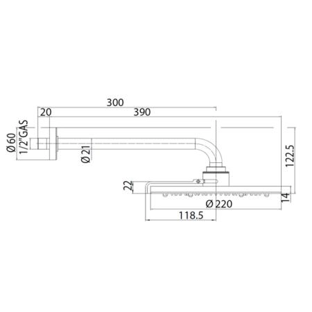 Bossini Nebulizair Верхний душ Ø22см., с 2 режимами, с настенный, цвет: хром