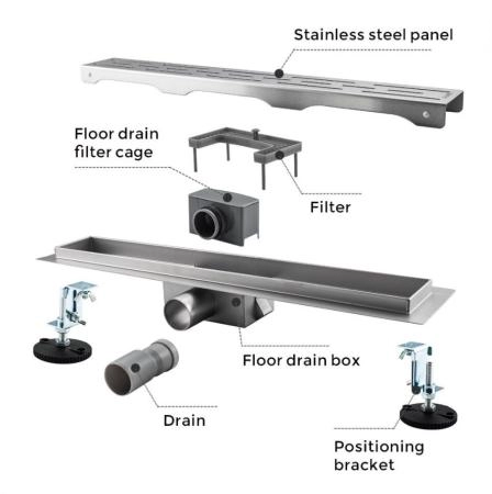 Душевой трап Gappo G87007-1 из нержавеющей стали 70 см