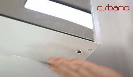 Зеркальный шкаф ESBANO ES-5008NS LED подсветка сенсор, с розеткой 800x700X140