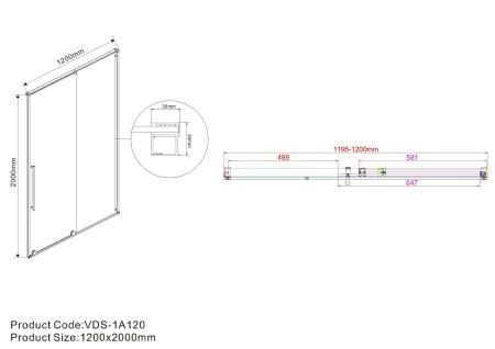 Душевая дверь Vincea Arno VPS-1A120CG, 1200, хром, стекло тонированное