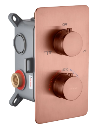 Смеситель встроенный с термостатом Boheme 2-х проходной CELL COPPER BRUSHED 134-2-CB