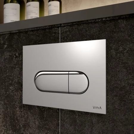 Кнопка смыва для инсталляции VitrA Root Round  740-2280 глянцевая хром двойный смыв