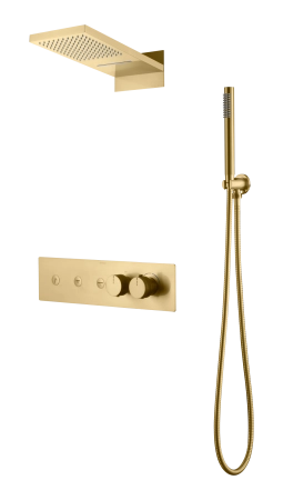 Встроенная душевая система Boheme FUSION с термостатом, трехпозиционная MATT GOLD 131-MG