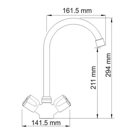 Смеситель для кухни WasserKraft Amper 2907 хром