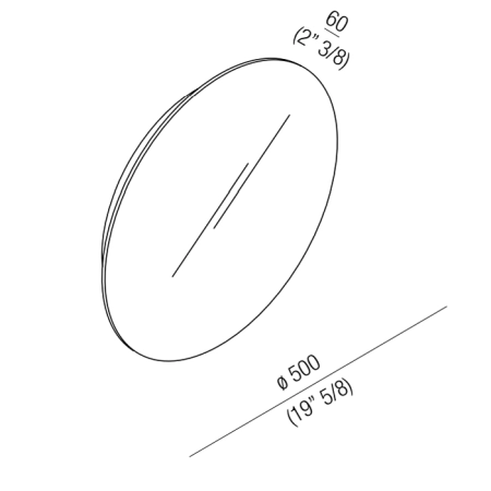 Agape Bucatini Круглое зеркало d50x6 см, цвет: полированный