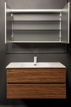 Зеркальный шкаф Boheme Vallessi 100 зебрано с подстветкой 546-Z