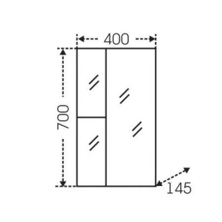Зеркальный шкаф СаНта Ника 40, левый/правый