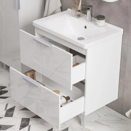 Тумба для ванной Volna Twing 70.2Y белый глянец напольная (Миранда) раковина отдельно