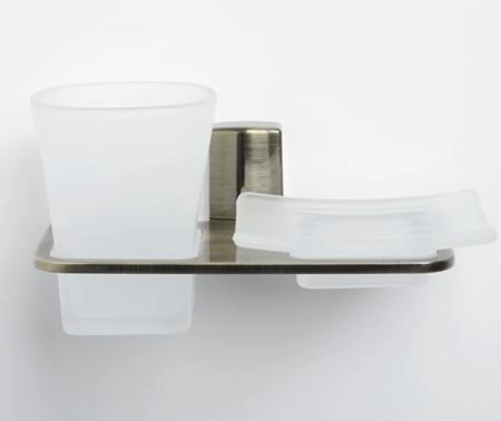 Стакан для зубных щеток WasserKraft Exter K-5226 и мыльницы бронза