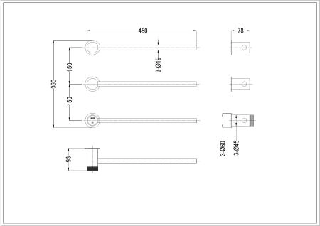 Полотенцесушитель Boheme STICK базовый элемент BRUSHED BRONZE 727-BRB