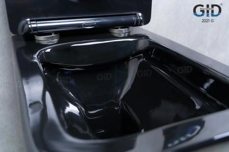 Унитаз Gid Tr2144BL 52 см подвесной безободковый микролифт черный глянцевый