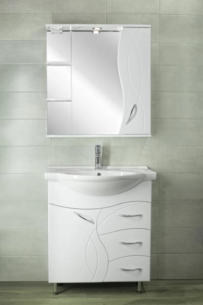 Тумба Style Line Амелия 75 (3 ящ.) с раковиной Байкал 75