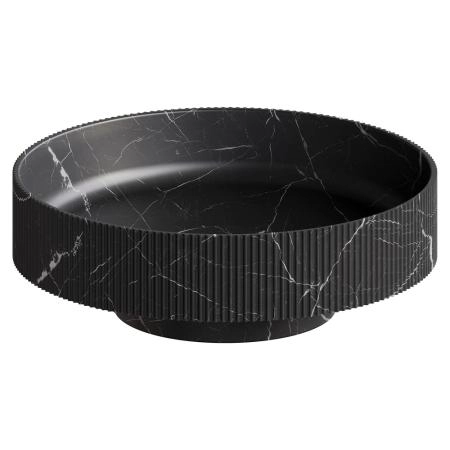 Раковина накладная Boheme рифленая SOLE Corian 400*130 Nero Marquina 801-R-NM