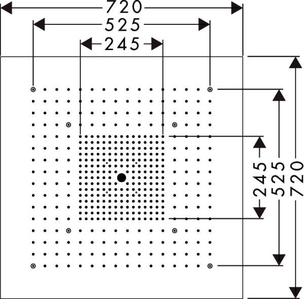 Axor ShowerCollection 10625800 верхний душ ShowerHeaven 720х720 без подсветки