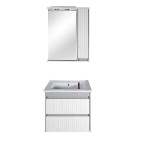 Тумба ASB-Mebel Мирано 65 Слоновая кость/Шиншилла серая напольная