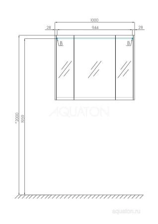 Зеркальный шкаф AQUATON Нортон 100 белый 1A249302NT010