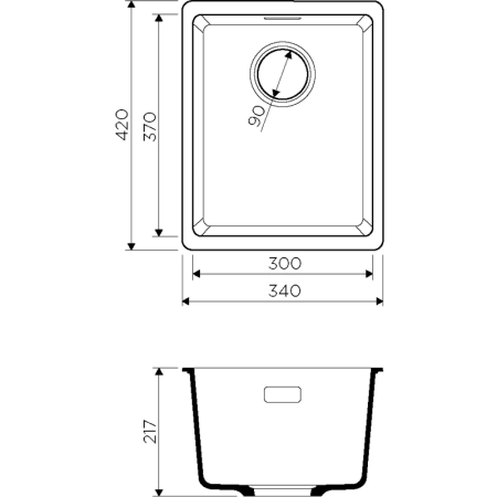 Кухонная мойка Omoikiri Kata 34-U-SA 4993420, 340х420, бежевый