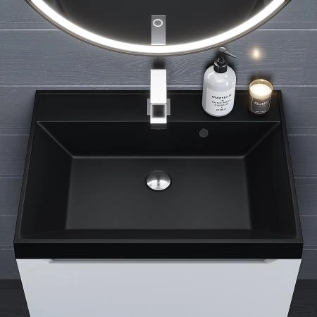 Раковина кварцевая Uperwood Classic Quartz 60 см, черная матовая, космос