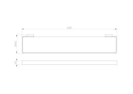 Стеклянная полка для ванной WONZON & WOGHAND LOTTE, Темный графит (WW-8327A-BGM)