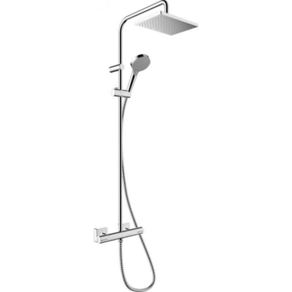 Душевая система Hansgrohe 26097000 Vernis Shape для душа, термостат 230х170/100 мм, 1/2 режима хром