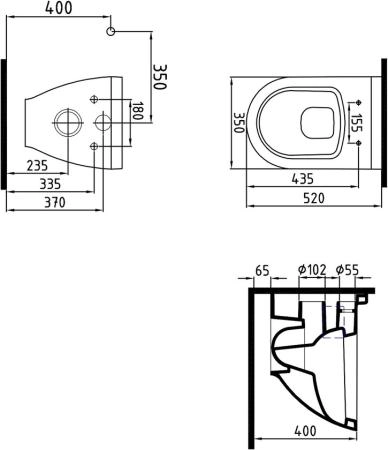 Унитаз Bien Harmony безободковый подвесной HRKA052N2VP0W3000