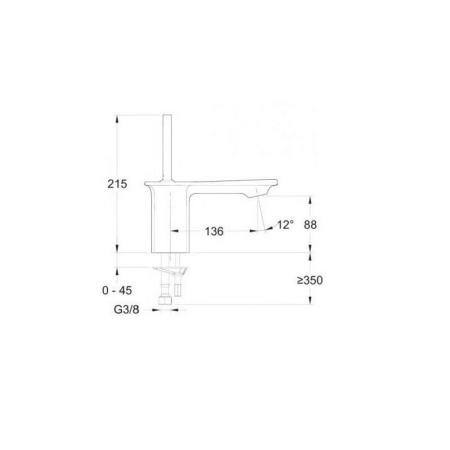Смеситель Jacob Delafon STANCE E14760-CP для раковины хром