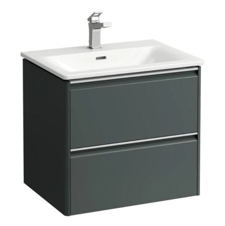 Laufen Palace Комплект мебели 600х450х545 мм., с раковиной Slim, 2 ящика, органайзер для ящика, ручка анодированный алюминий, цвет: интенсивный серый