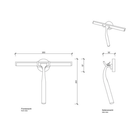 Decor Walther Qquick Щетка для чистки стекла 165х250х30 мм., с настенным держателем и запасной резинкой, цвет хром
