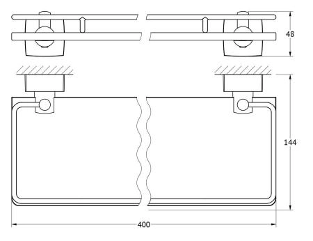 Полка с держателями FBS Esperado ESP 014 40 cm матовое стекло, хром