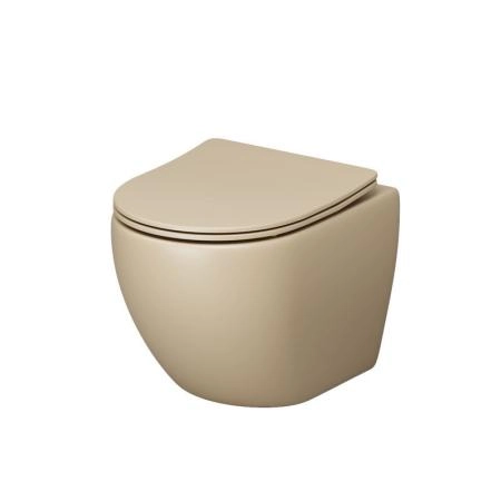 Унитаз Grossman GR-4455BEMS Color (485*360*375) БЕЖЕВЫЙ МАТОВЫЙ подвесной Безободковый с тонкой крышкой