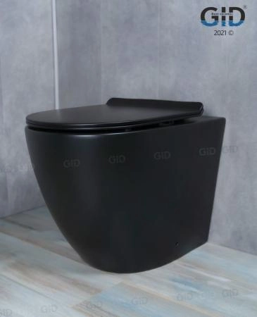 Унитаз Gid TRS-269BM 56 см приставной безободковый микролифт черный матовый