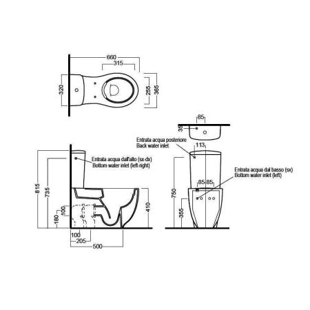 Унитаз Hatria LeFiabe Y1E8 безободковый