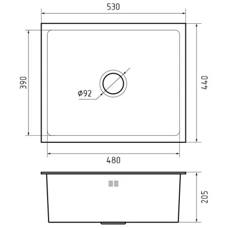 Кухонная мойка GranFest 5344, графит