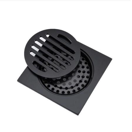 Душевой трап Gappo G81053-6 чёрный 100x100мм