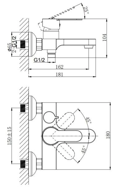 Смеситель для ванны RUSH Tenerife (TE2835-44)