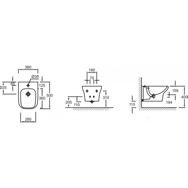 Биде Jacob Delafon VOX EME0002-00 подвесное